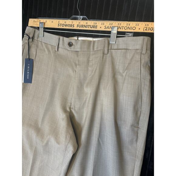 J. Hilburn Italian Fabric Men Trouser/Pant Lined Brown Size 35x32 100% Wool NWT - Picture 3 of 4